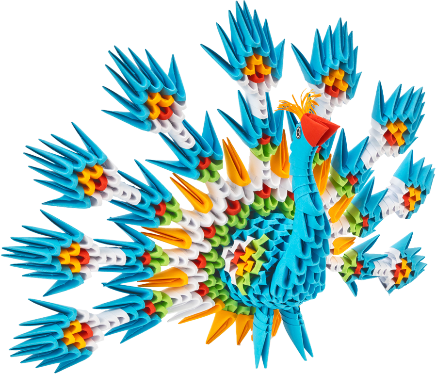 Peacock_3d origami_1